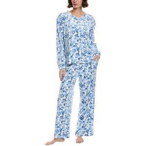 40 Winks Womens  2Pc Printed Pajama Set, Blue